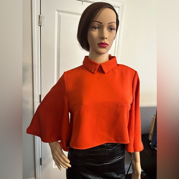 Cropped Flared Sleeved Blouse - Picture 7 of 10